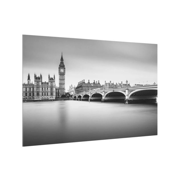 Paraschizzi cucina vetro Il ponte di Westminster e il Big Ben