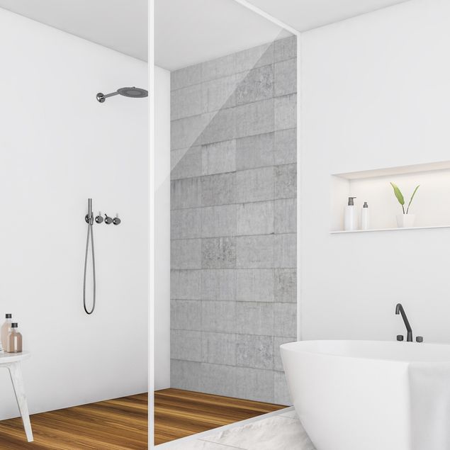 Rivestimento per doccia - Effetto mattoni di cemento grigio