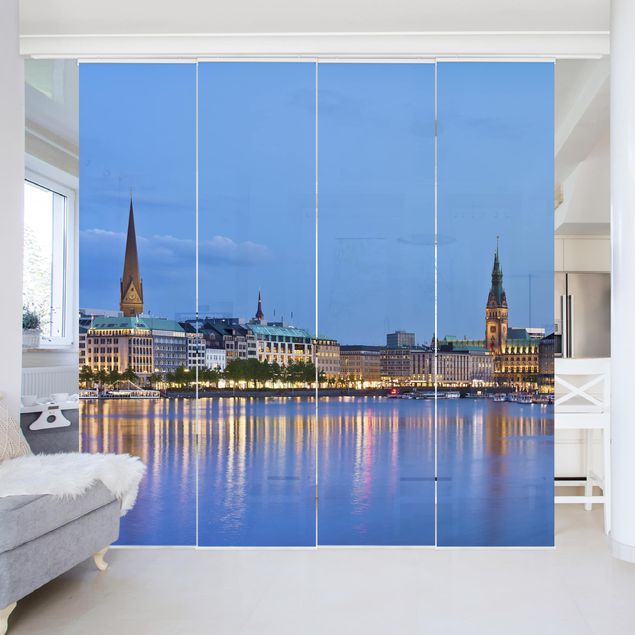 Tende a pannello scorrevoli con architettura e skylines Skyline di Amburgo