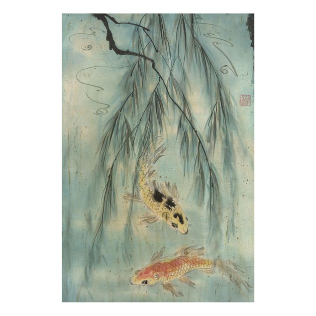 Quadri Disegno acquerello giapponese Pesce rosso II
