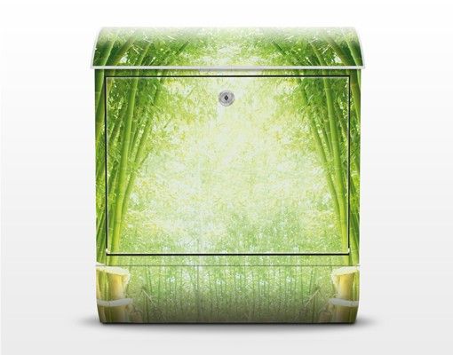 Cassetta postale verde Via dei bambù
