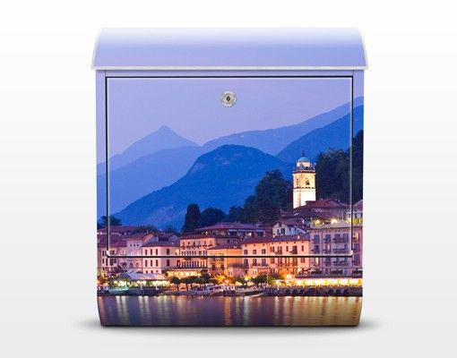 Cassette della posta con paesaggio Bellagio sul lago di Como