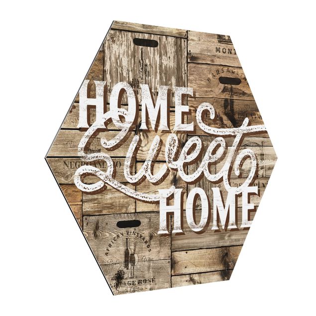 Quadro marrone Home sweet Home Pannello di legno