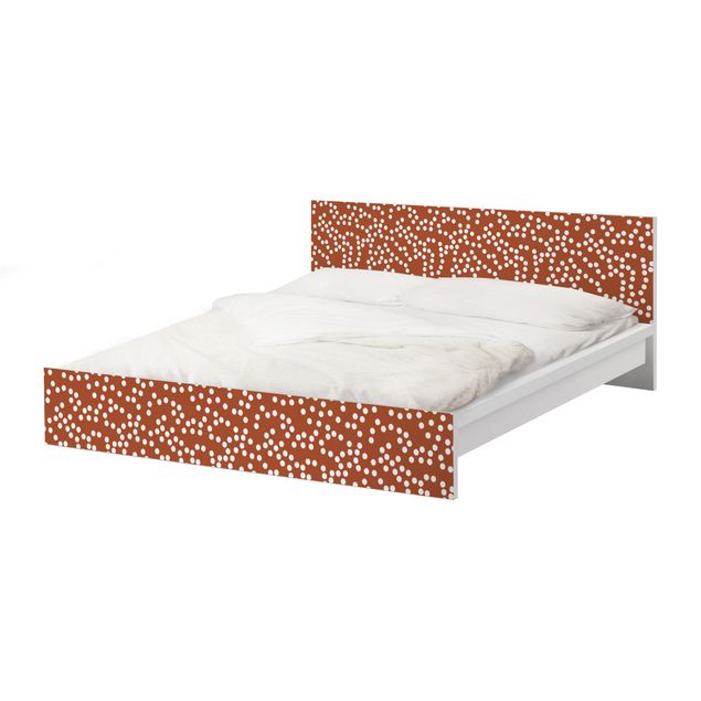 Carta adesiva per mobili IKEA - Malm Letto basso 180x200cm Aboriginal dot pattern Brown