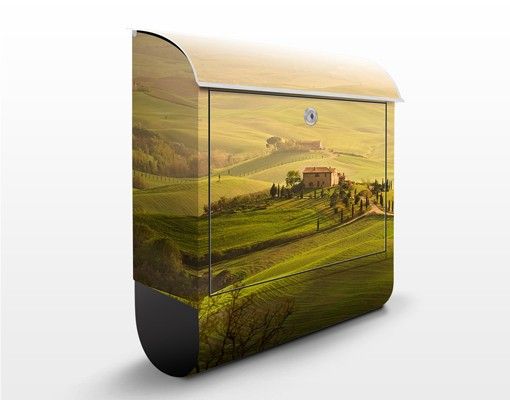 Cassette della posta con paesaggio Chianti Toscana