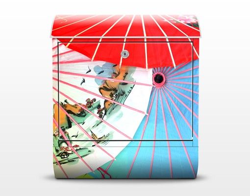 Cassetta postale colorata Gli ombrelloni cinesi