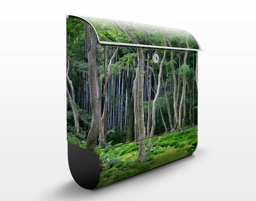 Cassette della posta con paesaggio Foresta giapponese