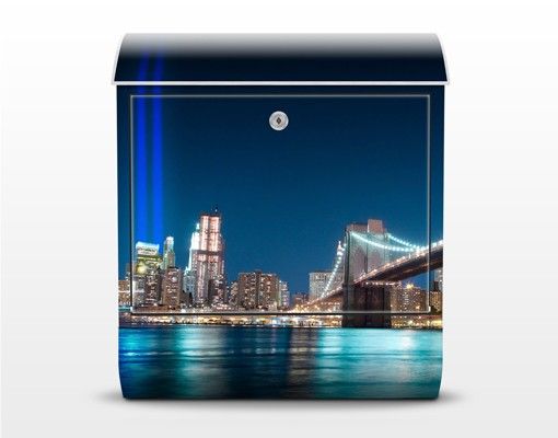 Cassetta postale blu Luci del World Trade Center