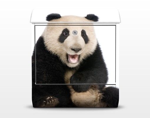 Cassetta postale nera Panda che ride