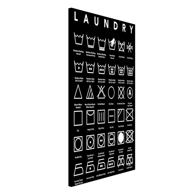 Lavagne magnetiche con frasi Simboli di lavanderia in bianco e nero