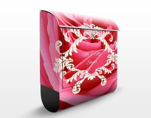 Cassette della posta con fiori Lustful Pink Rose