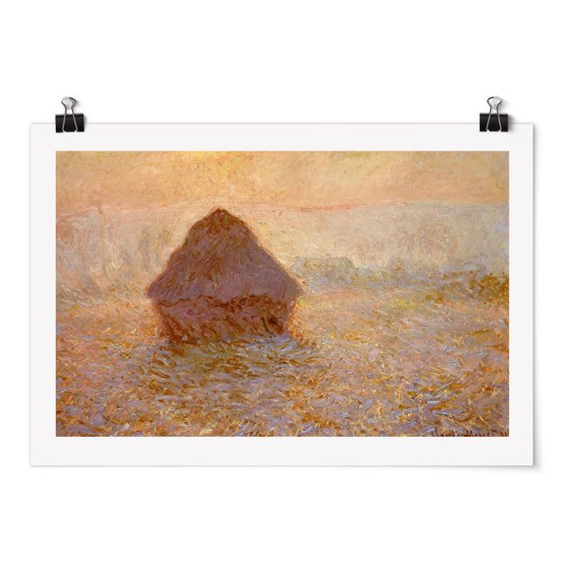 Quadri impressionisti Claude Monet - Un pagliaio nella nebbia