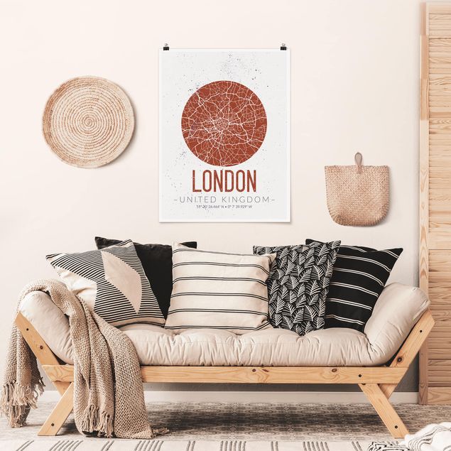 Quadri moderni   Mappa della città di Londra - Retrò