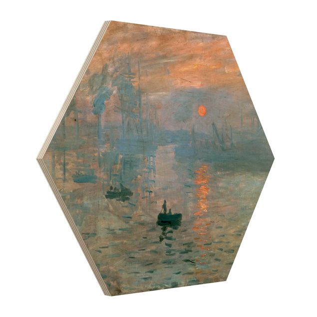 Quadri in legno con paesaggio Claude Monet - Impressione (alba)