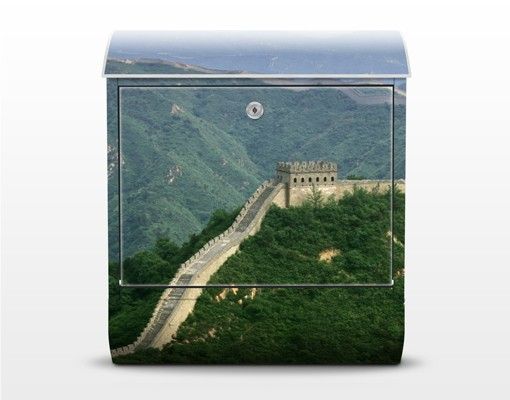 Cassetta postale verde La Grande Muraglia Cinese all'aperto