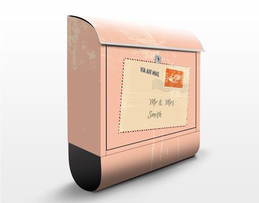 Cassetta postale personalizzata no.EK430 Testo personalizzato Via Airmail 39x46x13cm