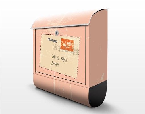 Cassetta postale no.EK430 Testo personalizzato Via Airmail 39x46x13cm