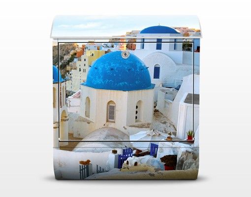 Cassette della posta blu Santorini