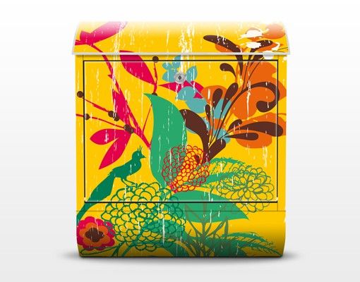 Cassetta postale colorata Giardino Grunge