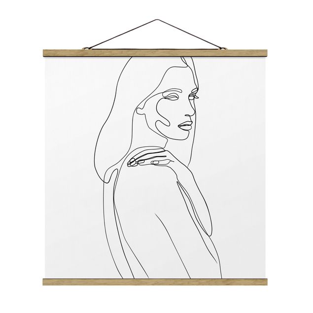 Quadri astratti Line Art - Donna spalla Bianco e Nero