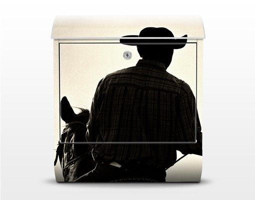 Cassetta della posta vintage Cowboy a cavallo