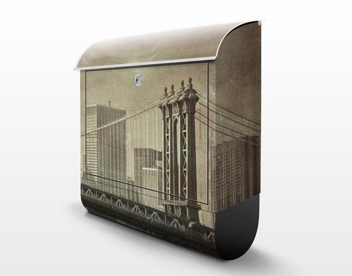 Cassette della posta beige Vintage New York