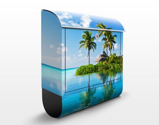 Cassette della posta con paesaggio Paradiso tropicale
