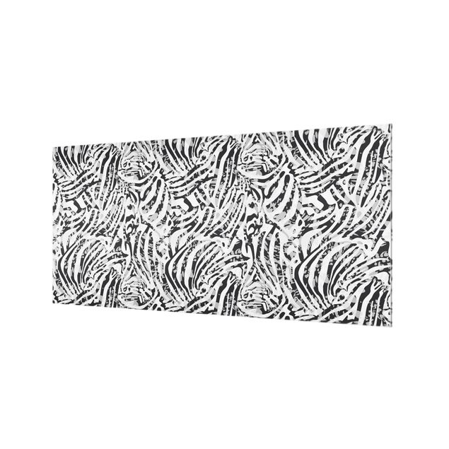 Paraspruzzi cucina Motivo zebrato in tonalità di grigio