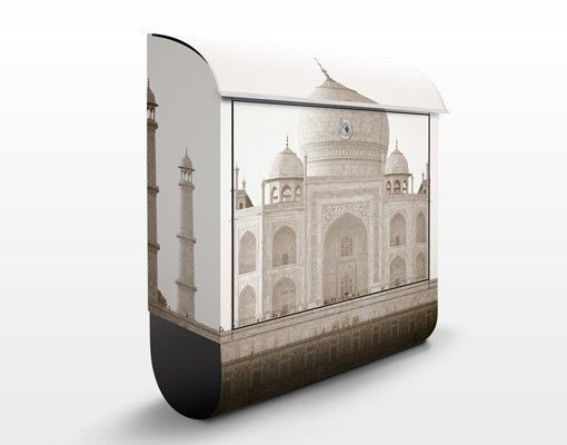 Cassette della posta con architettura e skylines Taj Mahal
