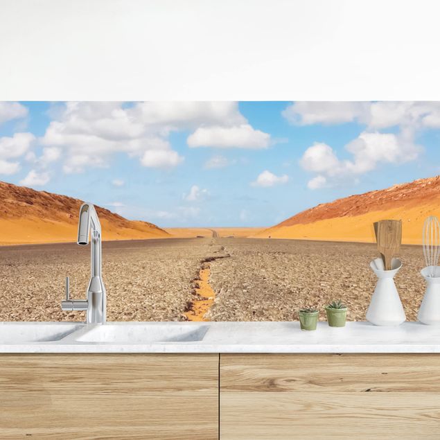 Rivestimenti per cucina con paesaggio Strada del deserto