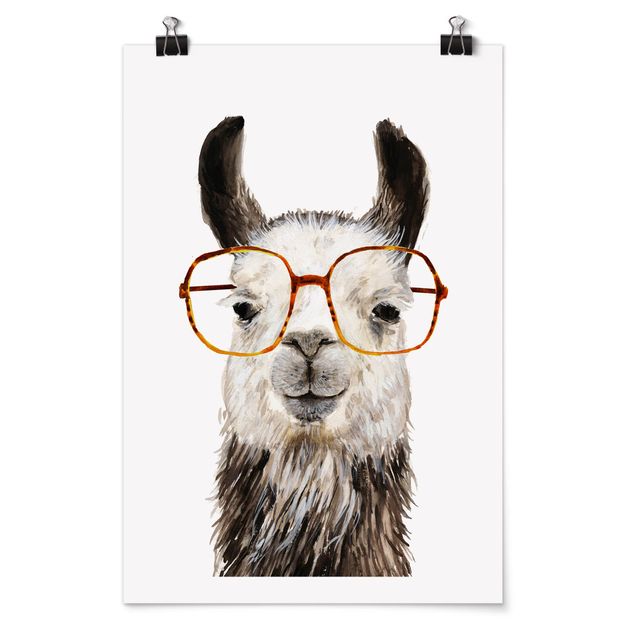 Poster animali Hip Lama con occhiali IV