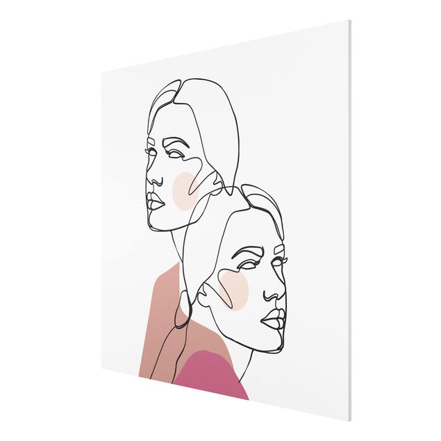 Quadri moderni   Line Art - Ritratto di donna Guance Rosa