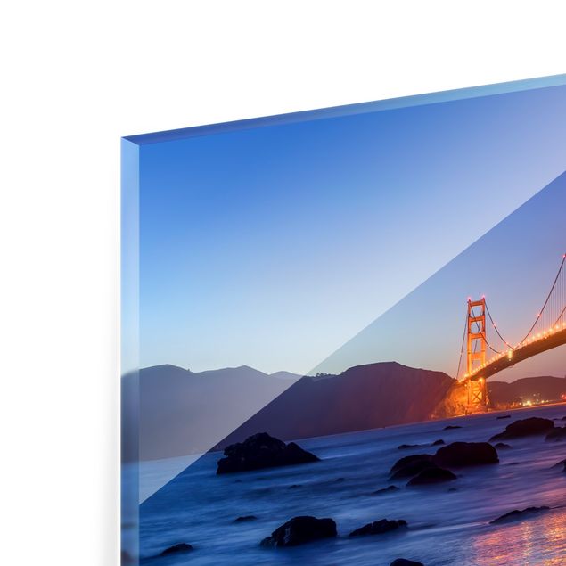 Paraschizzi in vetro - Golden Gate Bridge all'alba - Formato orizzontale 3:2
