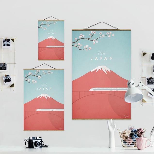 Quadri rossi Poster di viaggio - Giappone