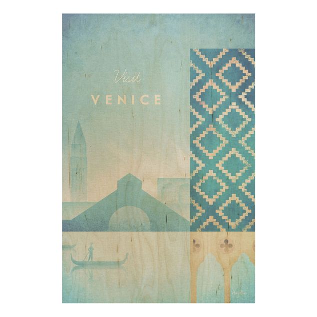 Quadri legno vintage Poster di viaggio - Venezia