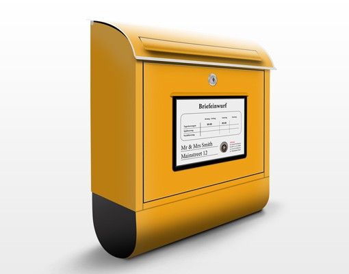 Cassette della posta con architettura e skylines Testo personalizzato Mailbox