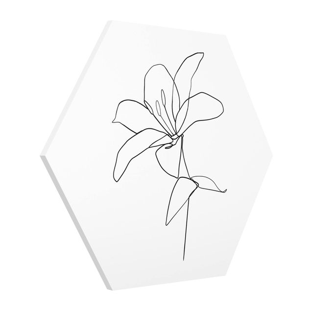 Quadri di fiori Line Art - Fiore Bianco e Nero