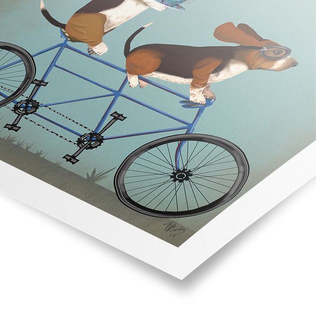Poster retro style Ciclismo - Tandem di bassotti