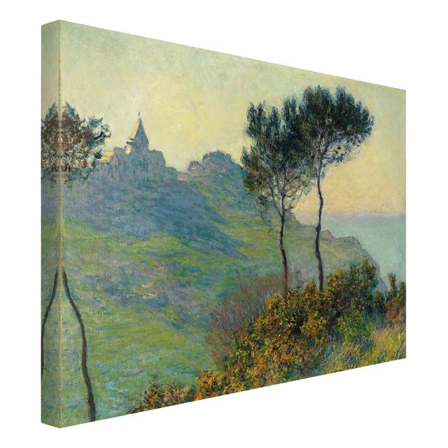 Quadri su tela con montagne Claude Monet - La chiesa di Varengeville al sole della sera