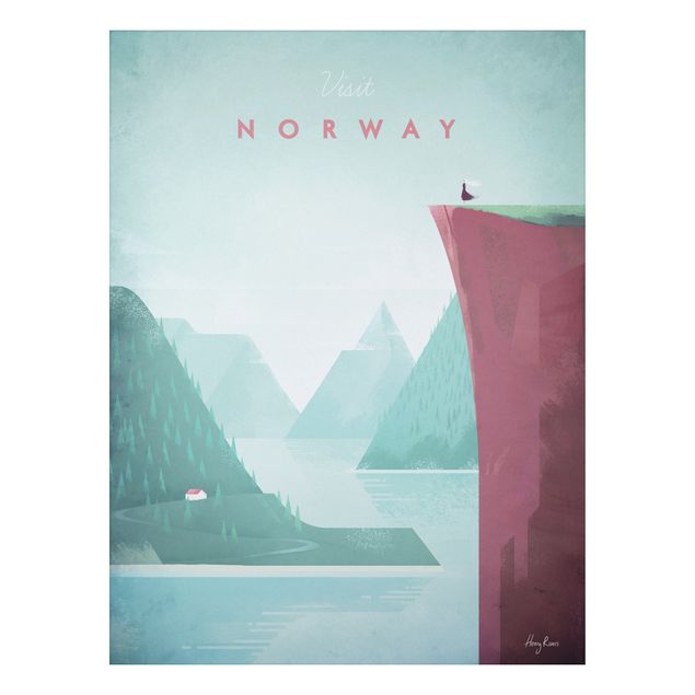 Quadro montagna Poster di viaggio - Norvegia