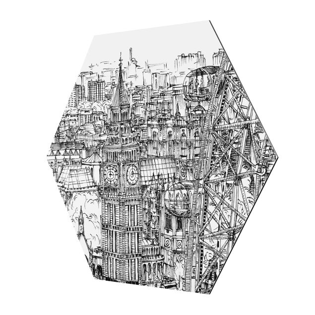 Quadri esagonali Studio della città - London Eye