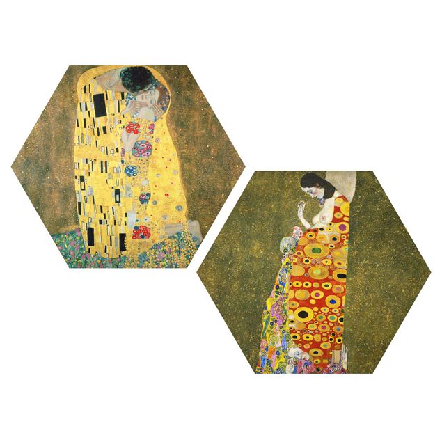 Quadri moderni per arredamento Gustav Klimt - Bacio e speranza