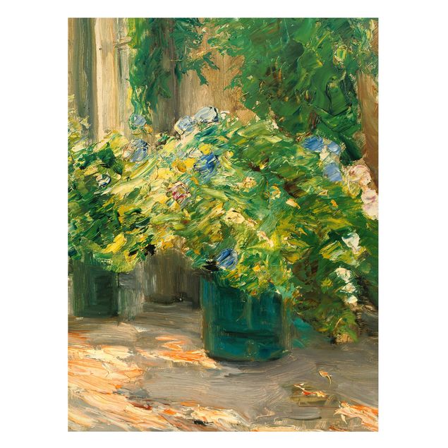 Stile di pittura Max Liebermann - Vasi di fiori davanti a casa