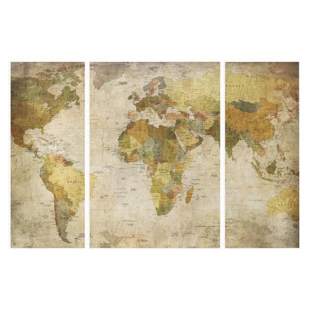 Quadro verde Map Of The World