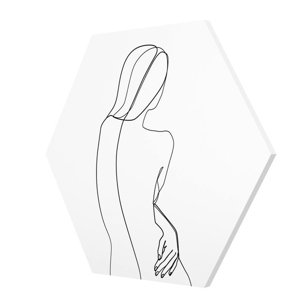 Quadri Blek Prints Line Art - Donna di spalle Bianco e Nero