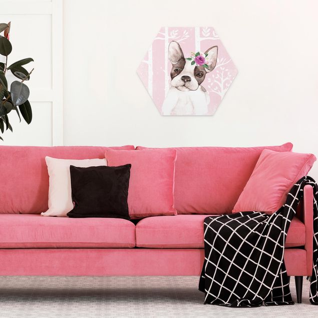 Riproduzioni quadri famosi Acquerello Carlino rosa chiaro