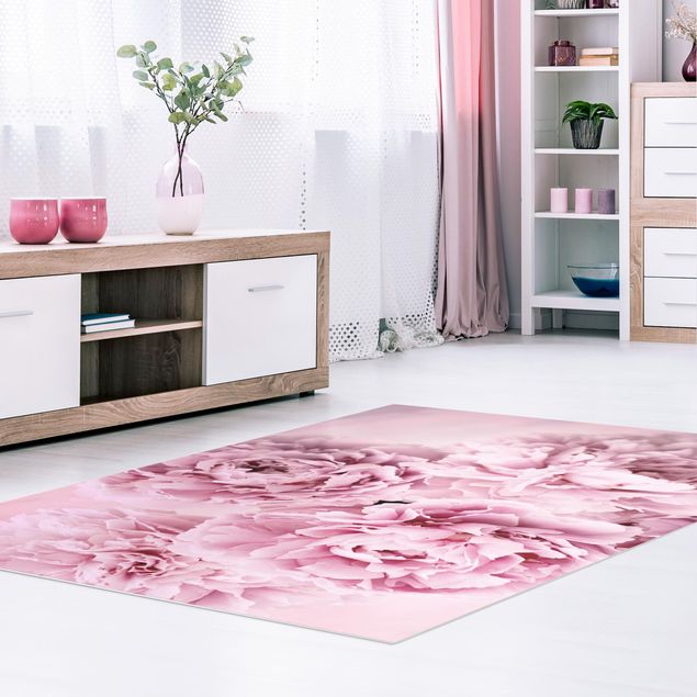 tappeto per esterno Peonie rosa