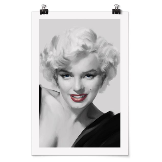 Poster bianco nero Marilyn sul divano