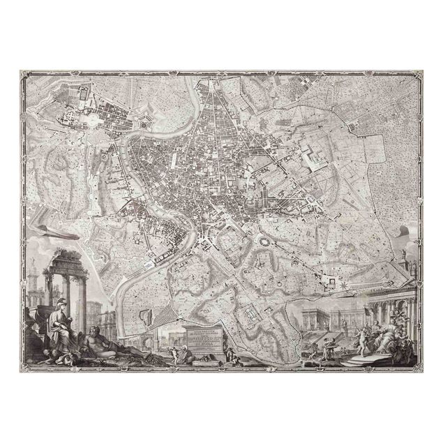 Quadro vintage Mappa vintage Roma