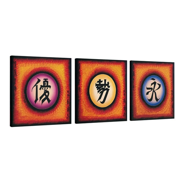 Frasi su tela Trio di caratteri cinesi